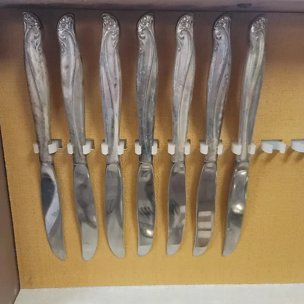 Mcm Gaiety Silverplate 1961 Rogers & Sons I/S Flatware Service Wood Storage Box